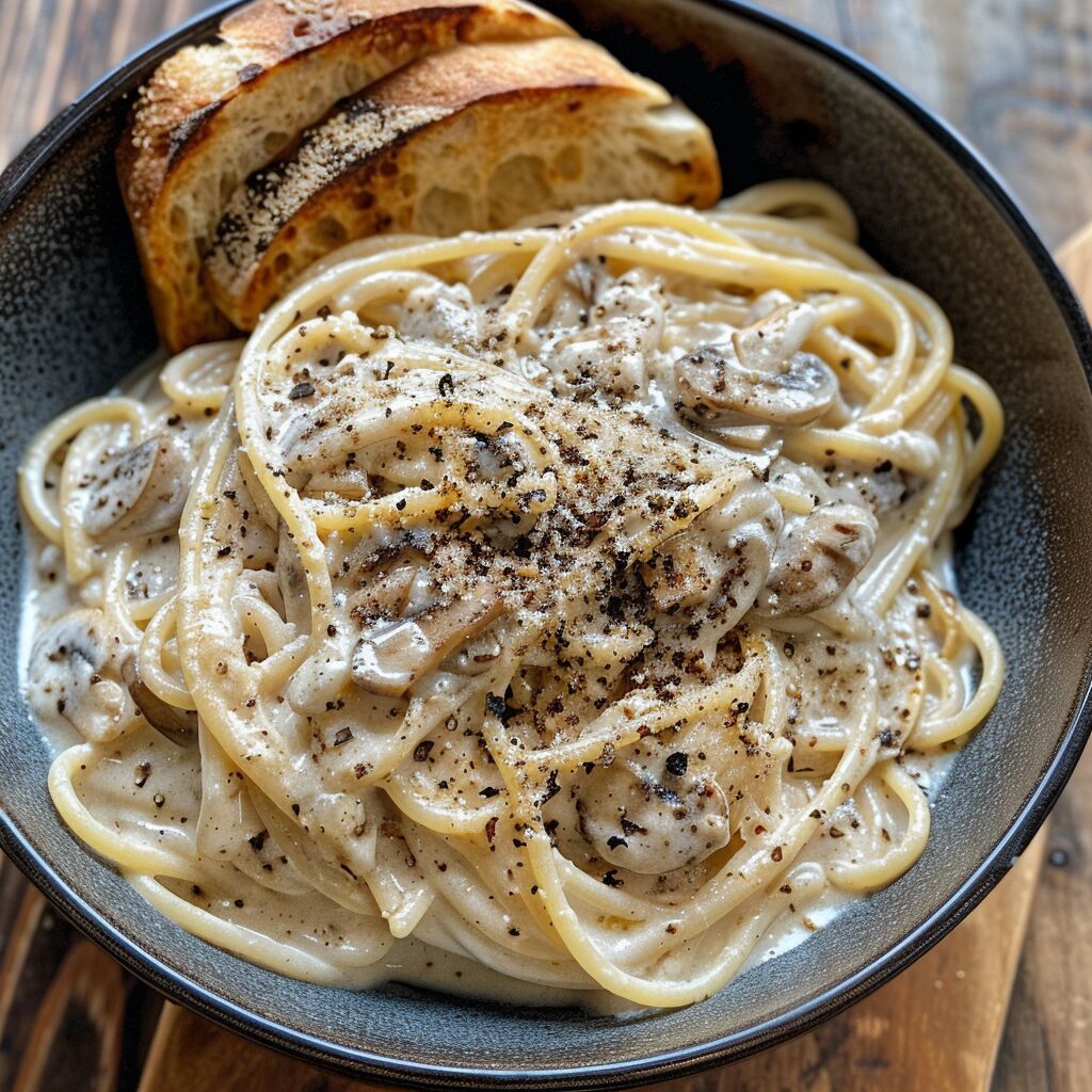 Creamy Mushroom Spaghetti