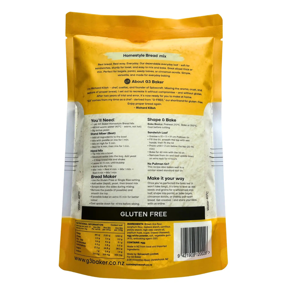 Homestyle - Gluten Free Bread Mix
